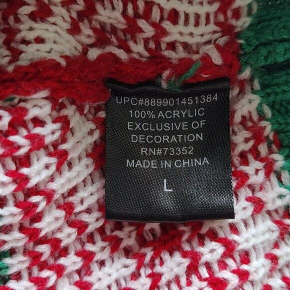 33Degrees Naughty Nice Sequin Christmas Sweater Women's Large Holiday Shirt - Picture 7 of 7